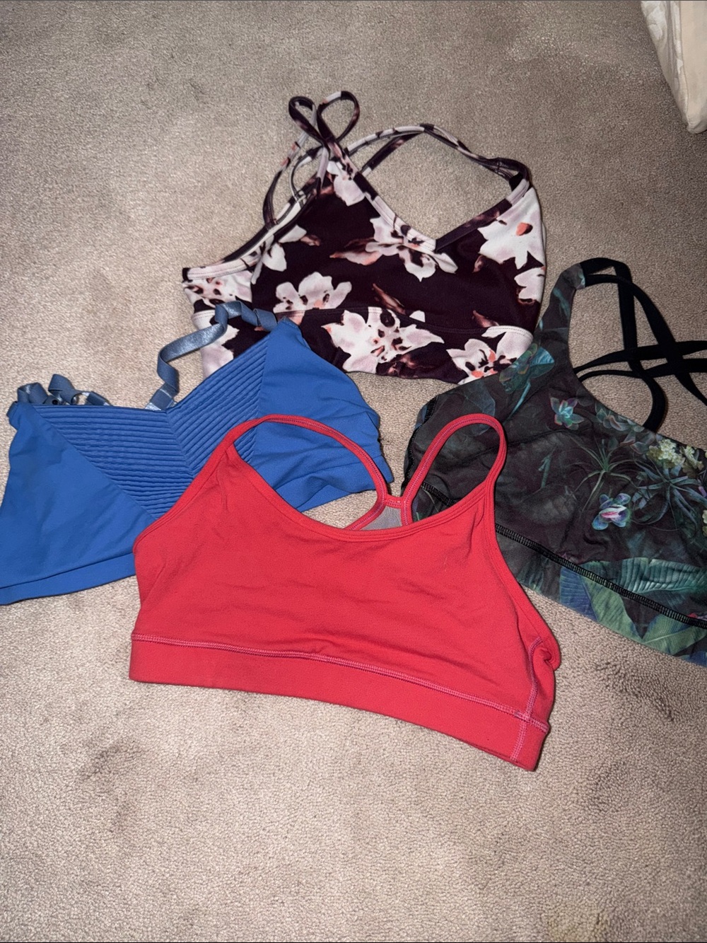 lululemon athletica Red Sports Bralette with Blue and Floral Mix